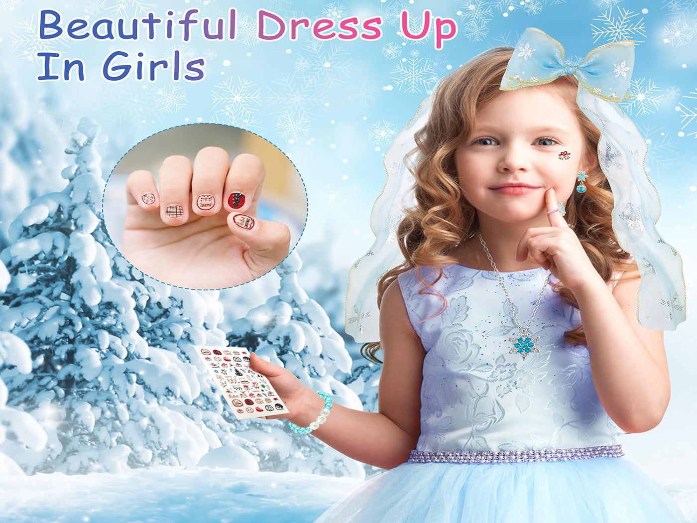 Frozen Inspired 24 Days Christmas Advent Calendar Girls Hair Accessories Jewellery
