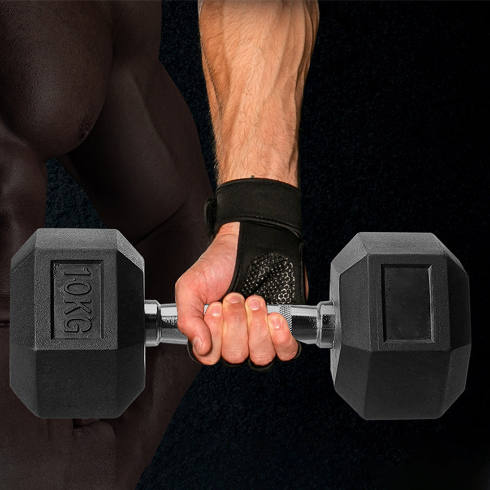 Pair of Fitness Gloves Weight Lifting Gym Workout Training Wrist Wrap Strap