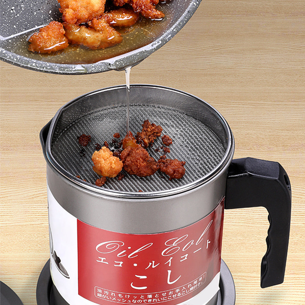 1.4L/1.7L Stainless Steel Oil Container with Strainer