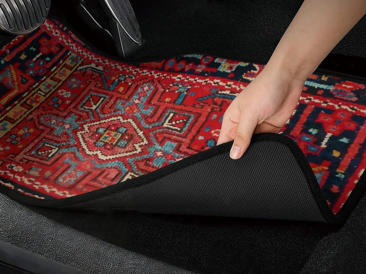 4-Piece Boho Vintage Car Floor Mats Front and Rear Mats Car Mats