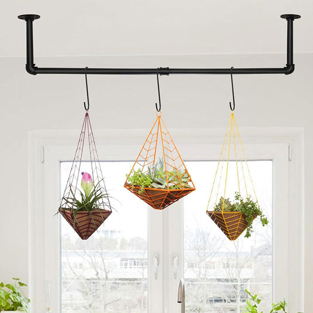 183cm Heavy Duty Galvanized Carbon Steel Wall Mounted Clothes Rack