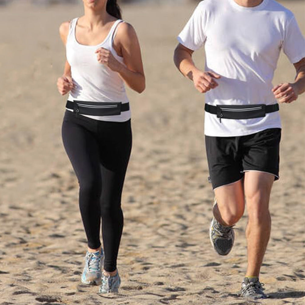 Unisex Running Waist Pack - Adjustable Waterproof Fitness Belt with Reflective Strips