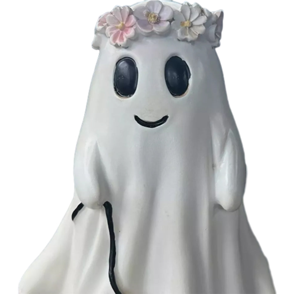 Halloween Ghost Walking Dog Statue