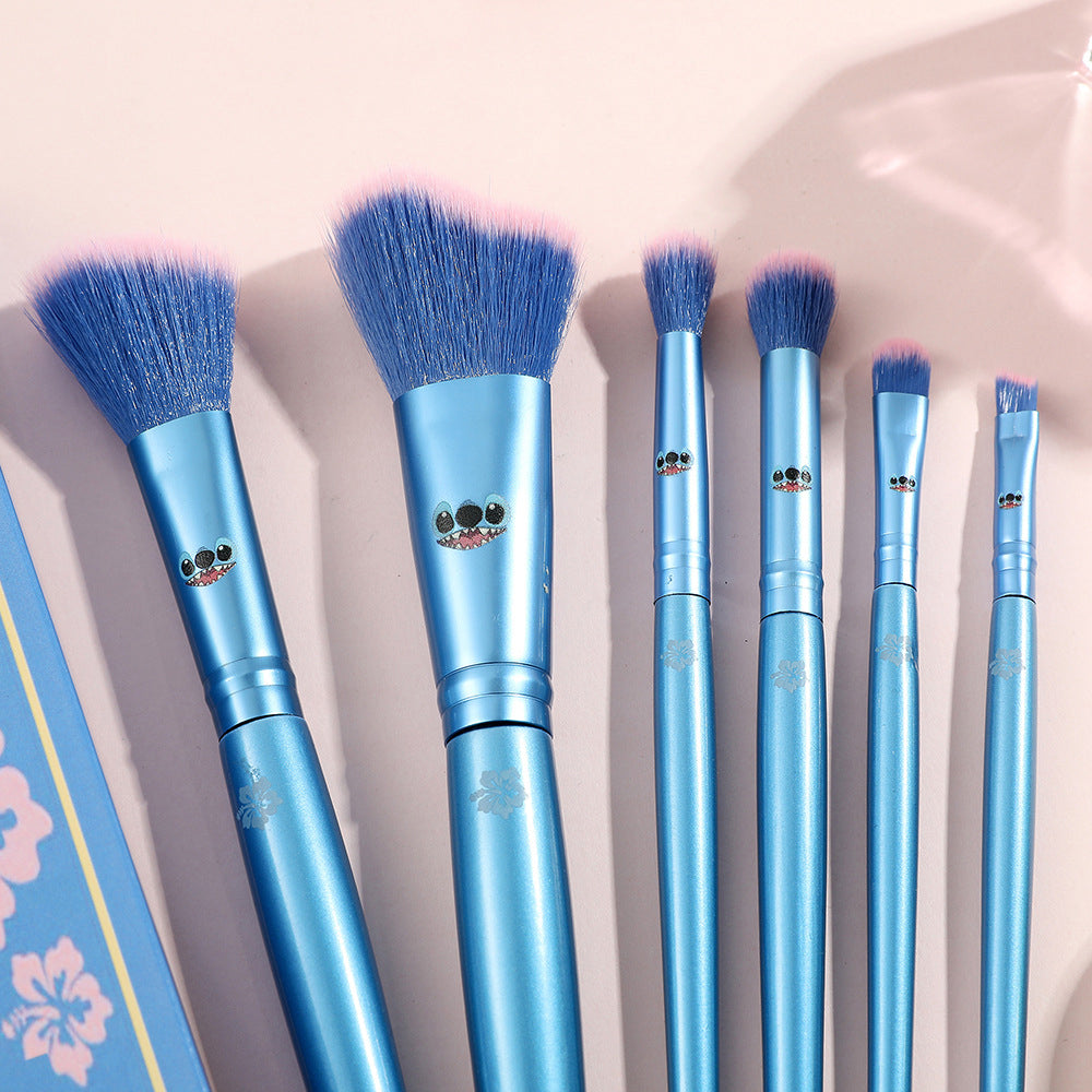 6Pcs Stitch Inspired Spectrum Makeup Brushes Set