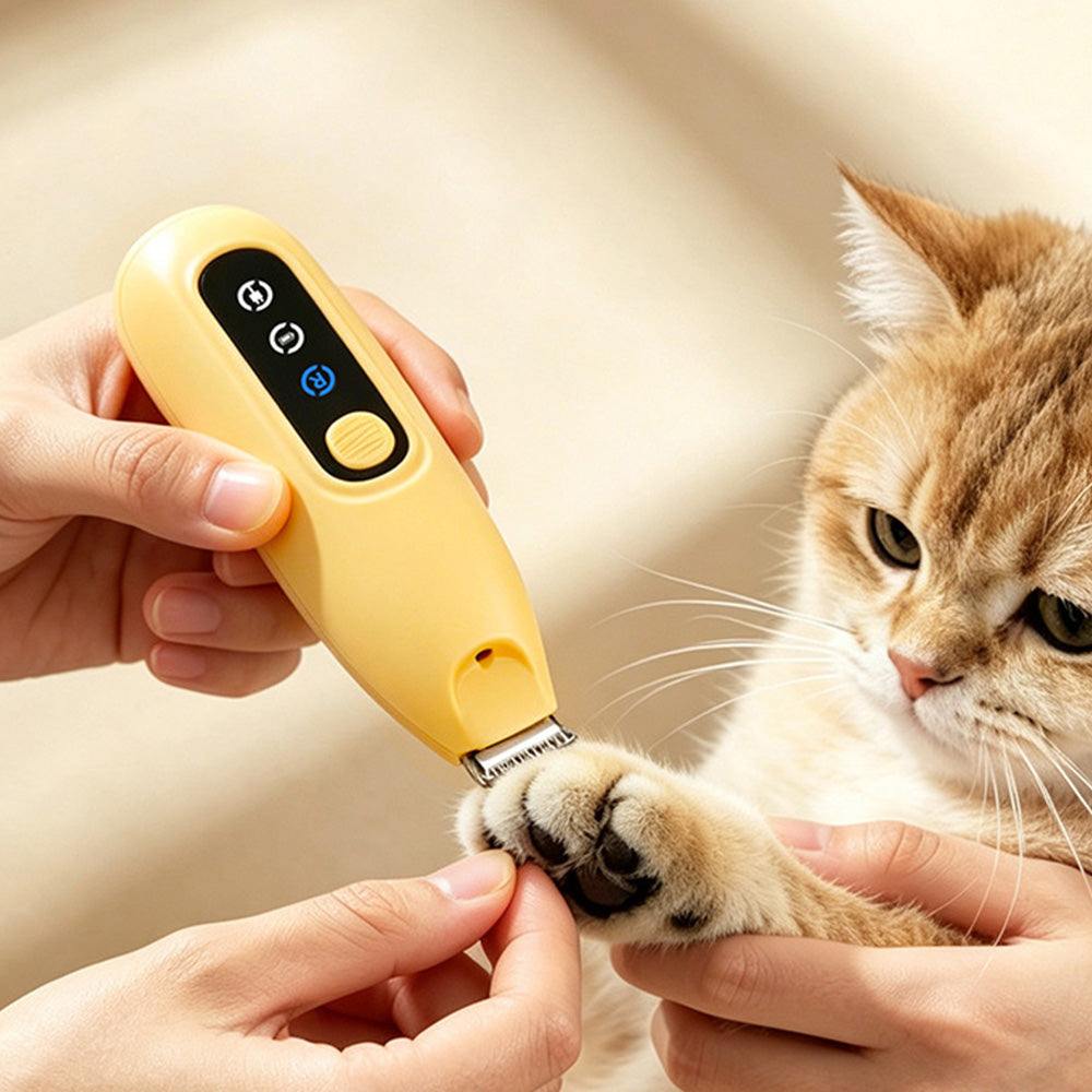 Pet Electric Paw Hair Trimmer with 18mm Ceramic Blade and LED Light