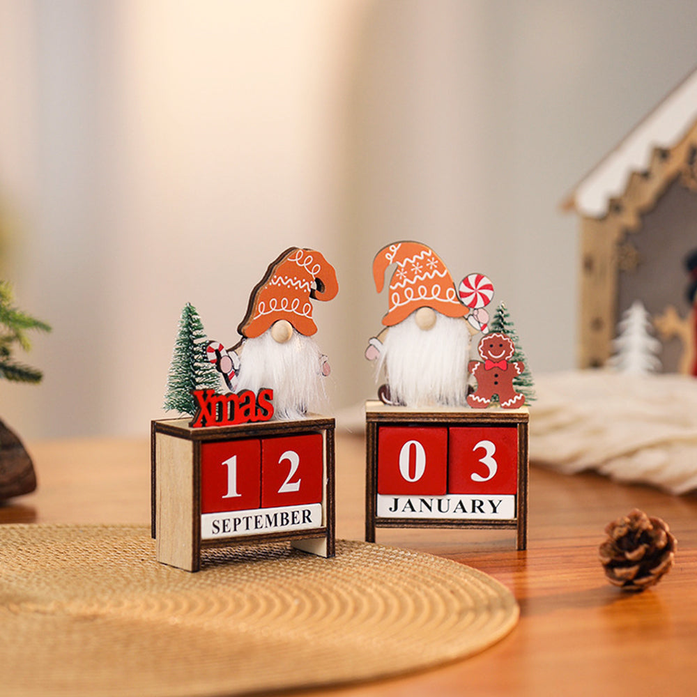 Portable Calendar Ornament Decorative Santa Design Christmas Calendar Ornament