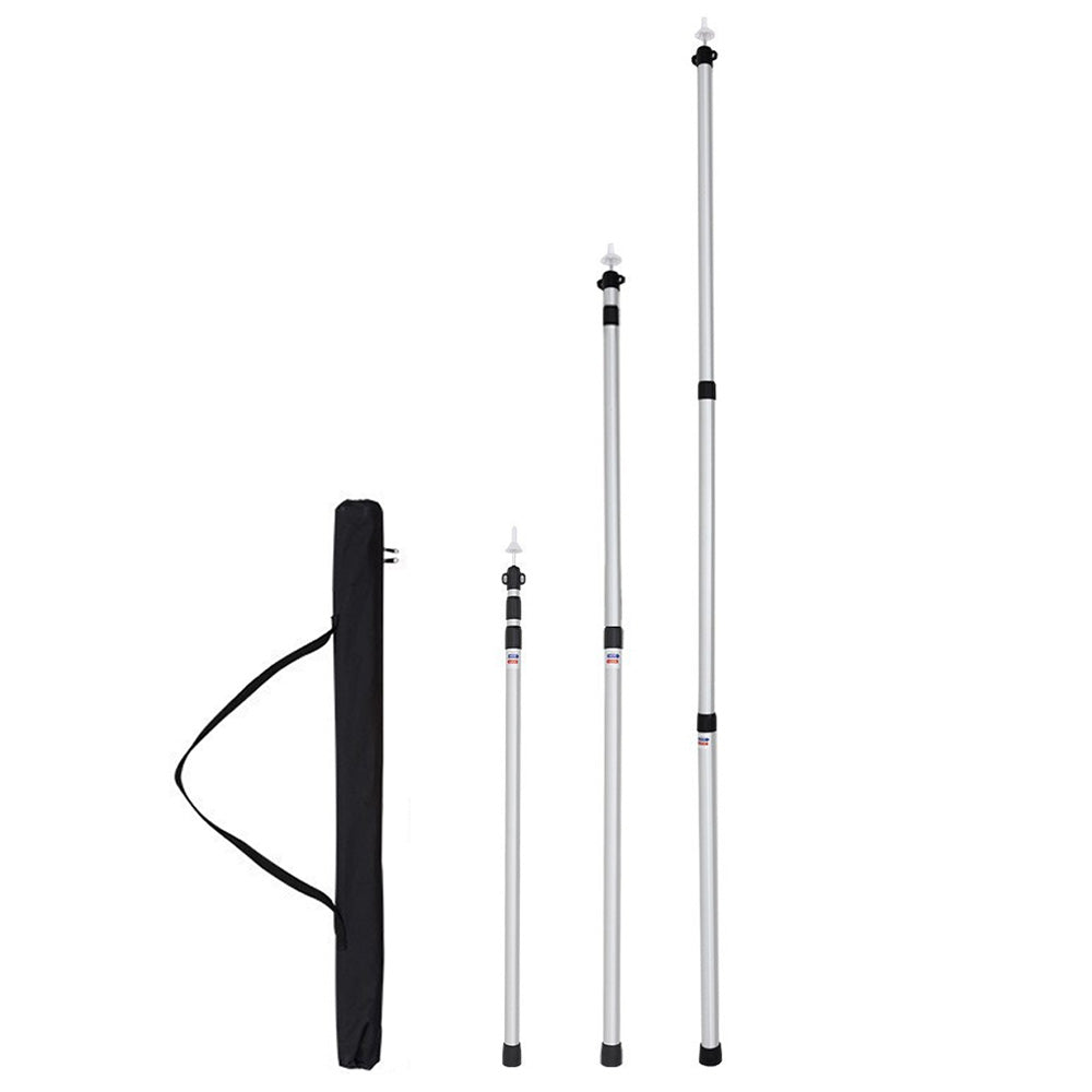 2 Pack Adjustable Aluminium Tarp Poles 09 to 23m Telescopic Camping