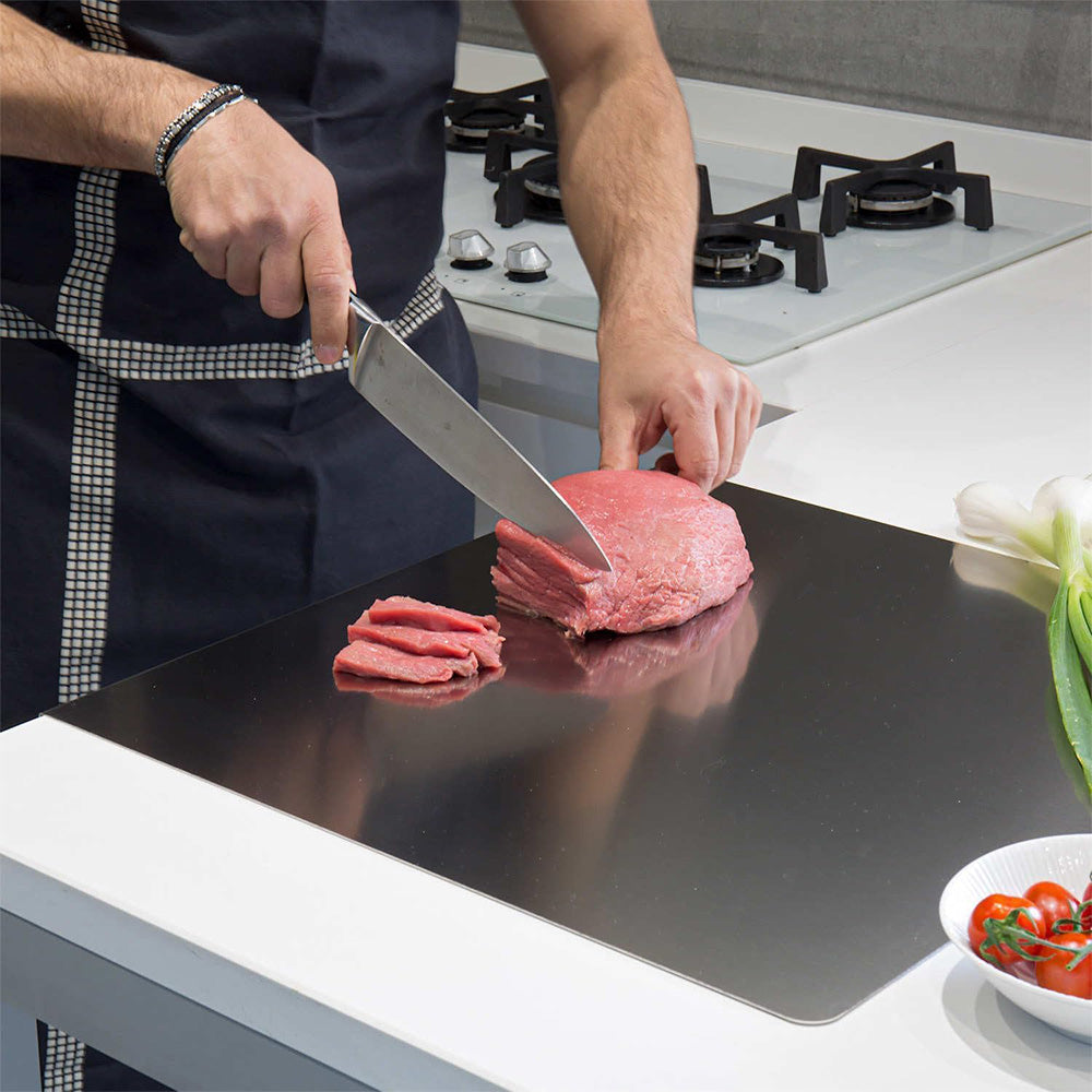 Stainless Steel Chopping Board L Shape Non Slip Cutting Board Metal for Kitchen
