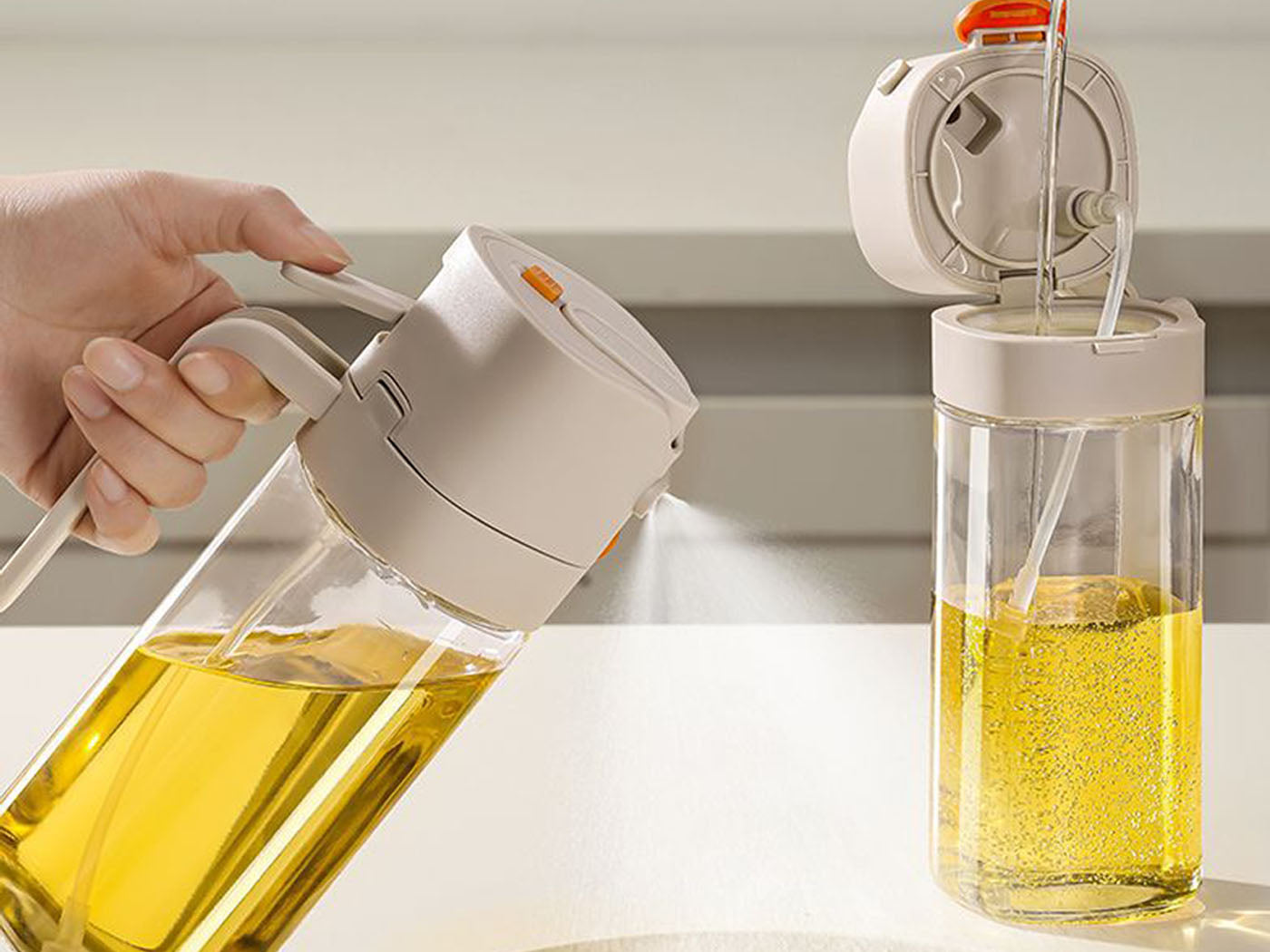 530ml Oil Sprayer Pour Olive Oil Dispenser Glass Spray Bottle Kitchen Oil Mister