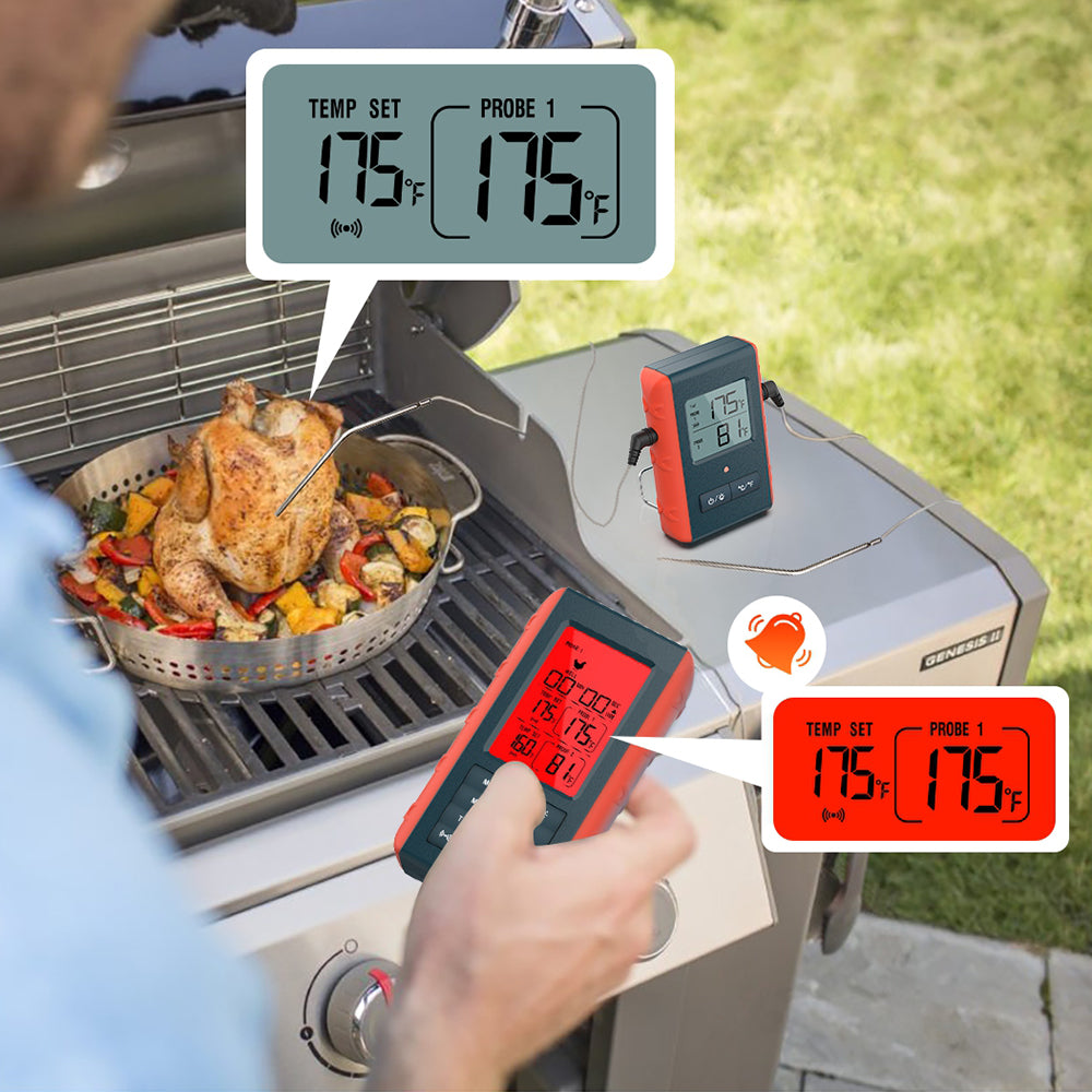 Wireless Digital Meat Thermometer with 2 Probes for Grilling and Smoking