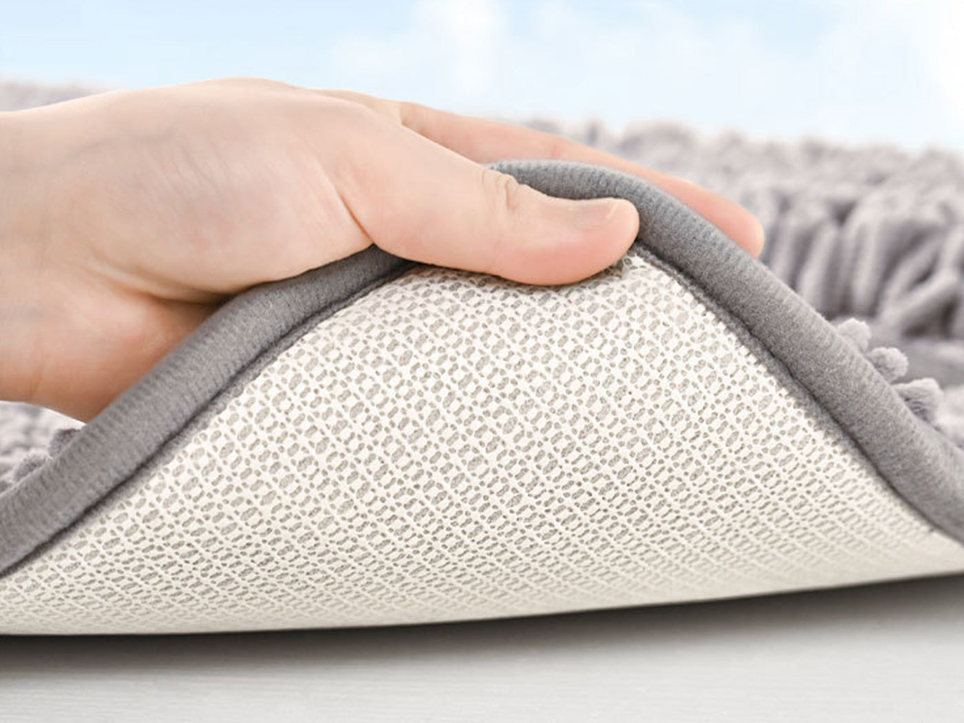 Two Layers Bath Mat 40x60cm Thick Soft Absorbent Chenille Bath Rug Mat