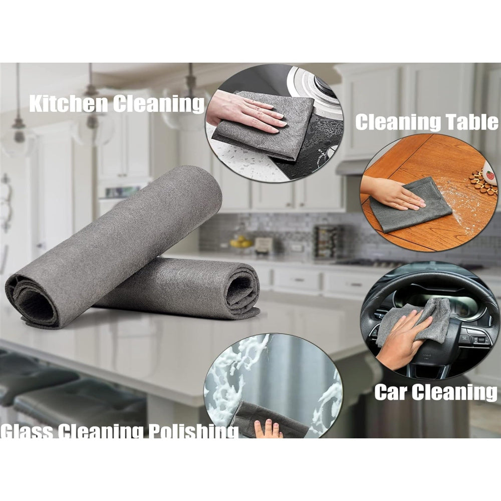 Microfiber Cleaning Cloth Pad Streak-Free Towel for Glass Kitchen and Home