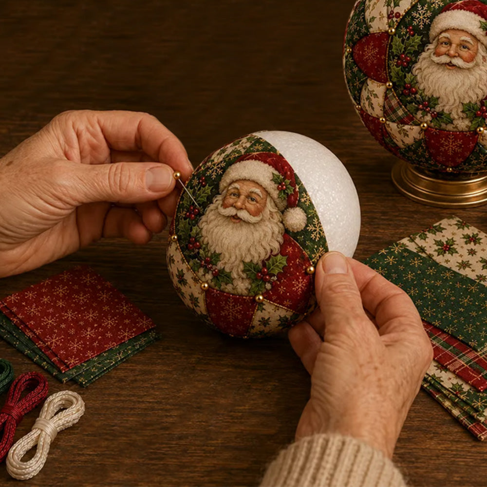 Adult Christmas Patchwork Ball DIY Ornament Craft Kit