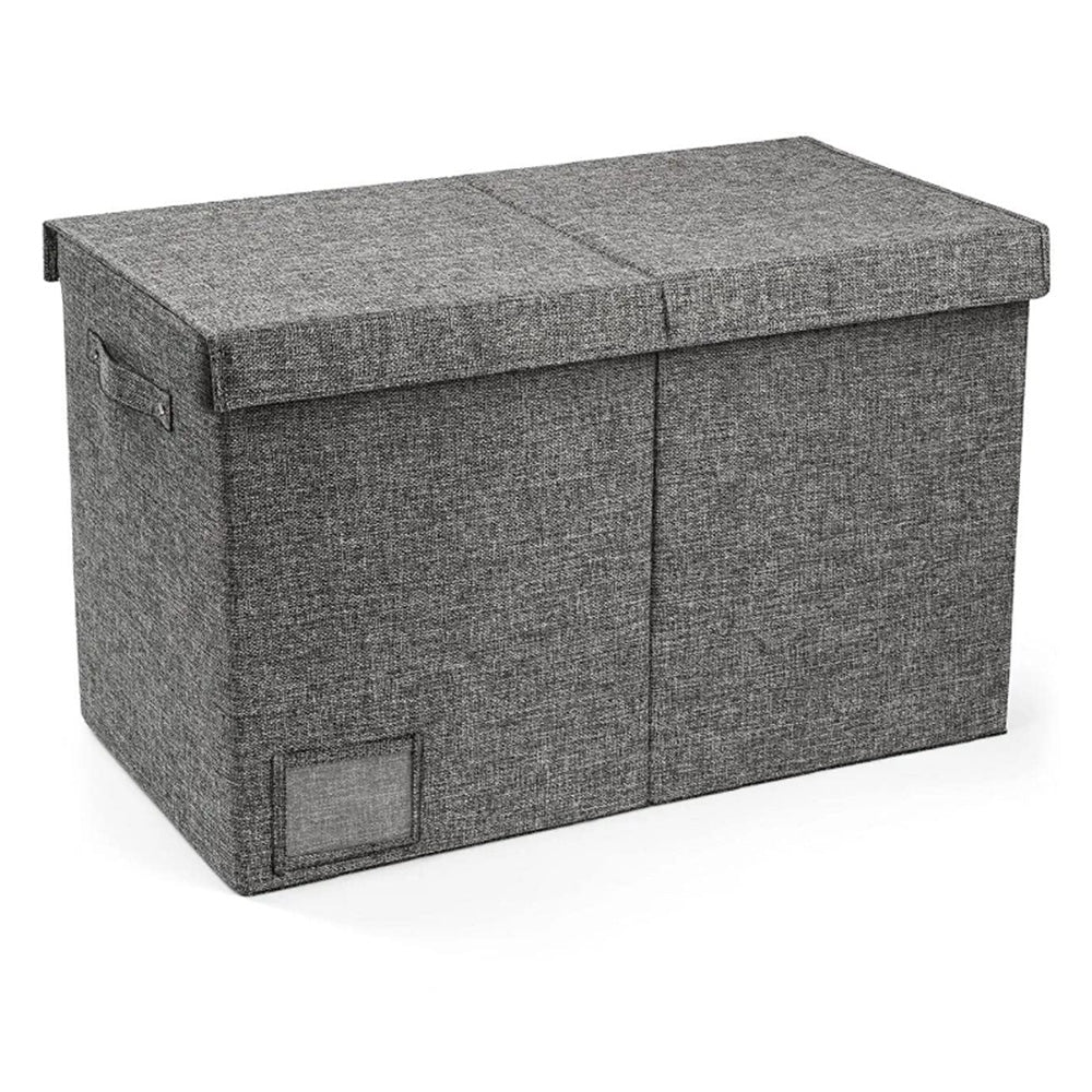Foldable Large Toy Box Chest with Lid Linen Grey Toy Storage Organizer