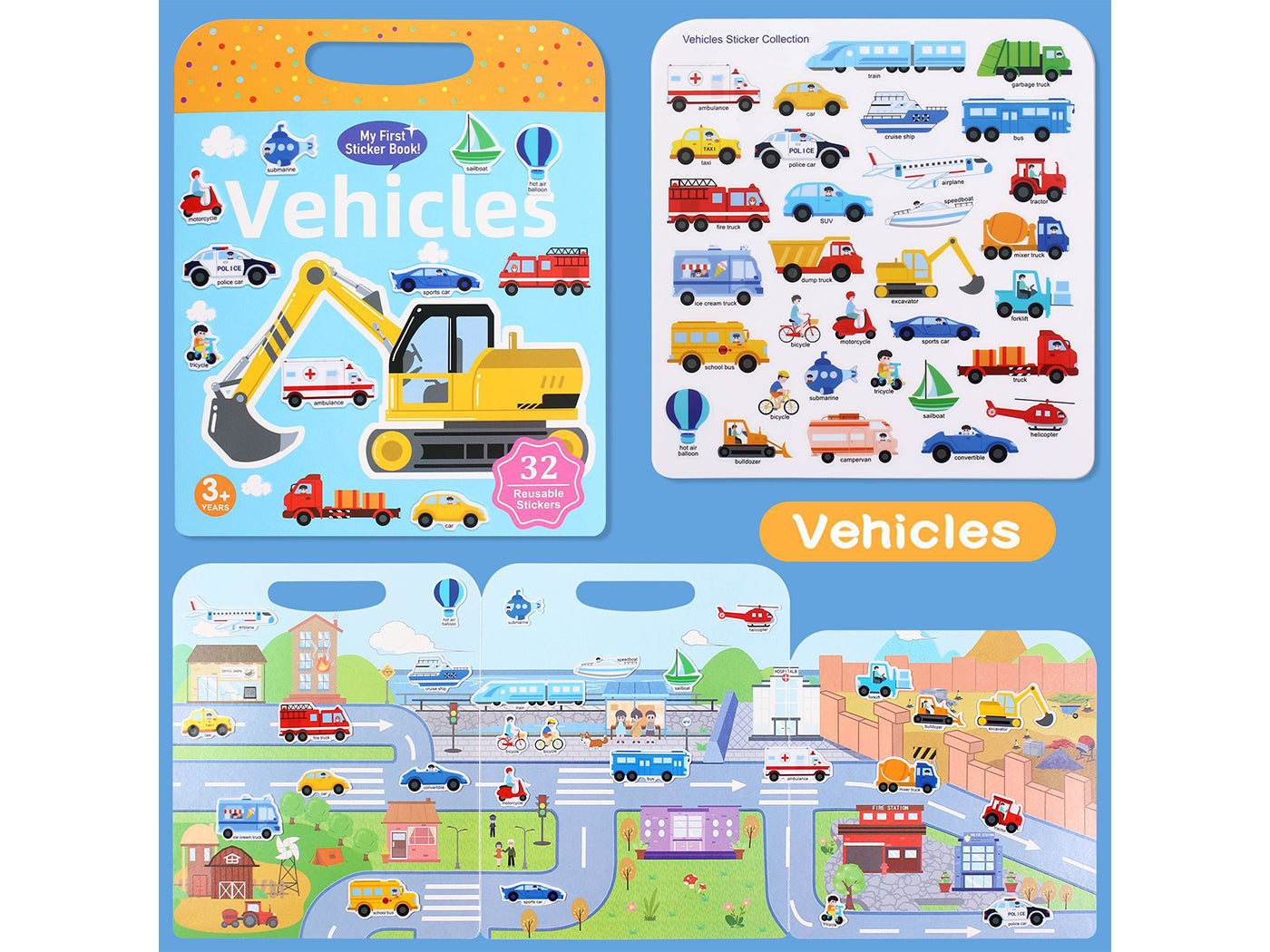 Reusable Jelly Sticker Books for Toddlers