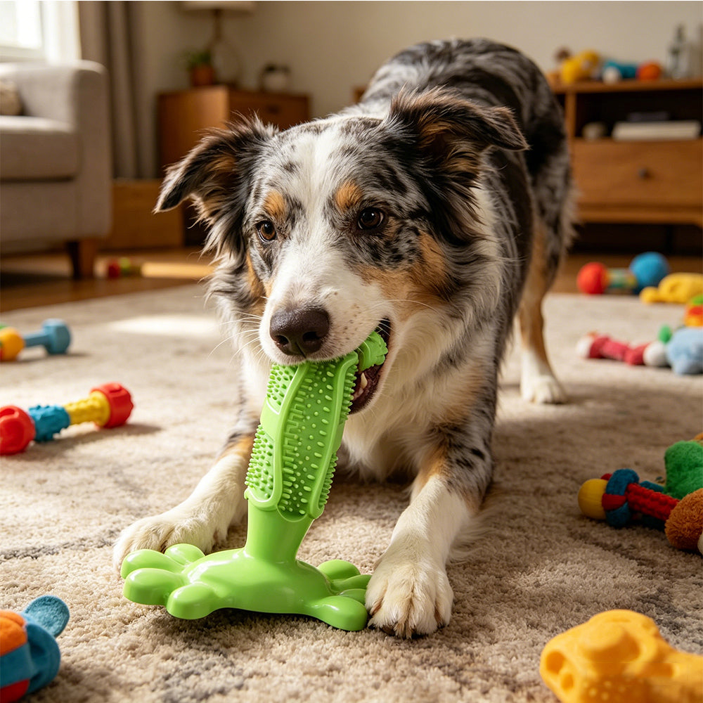 Dog Toothbrush Chew Toy TPR Teeth Cleaning Stick for Dog