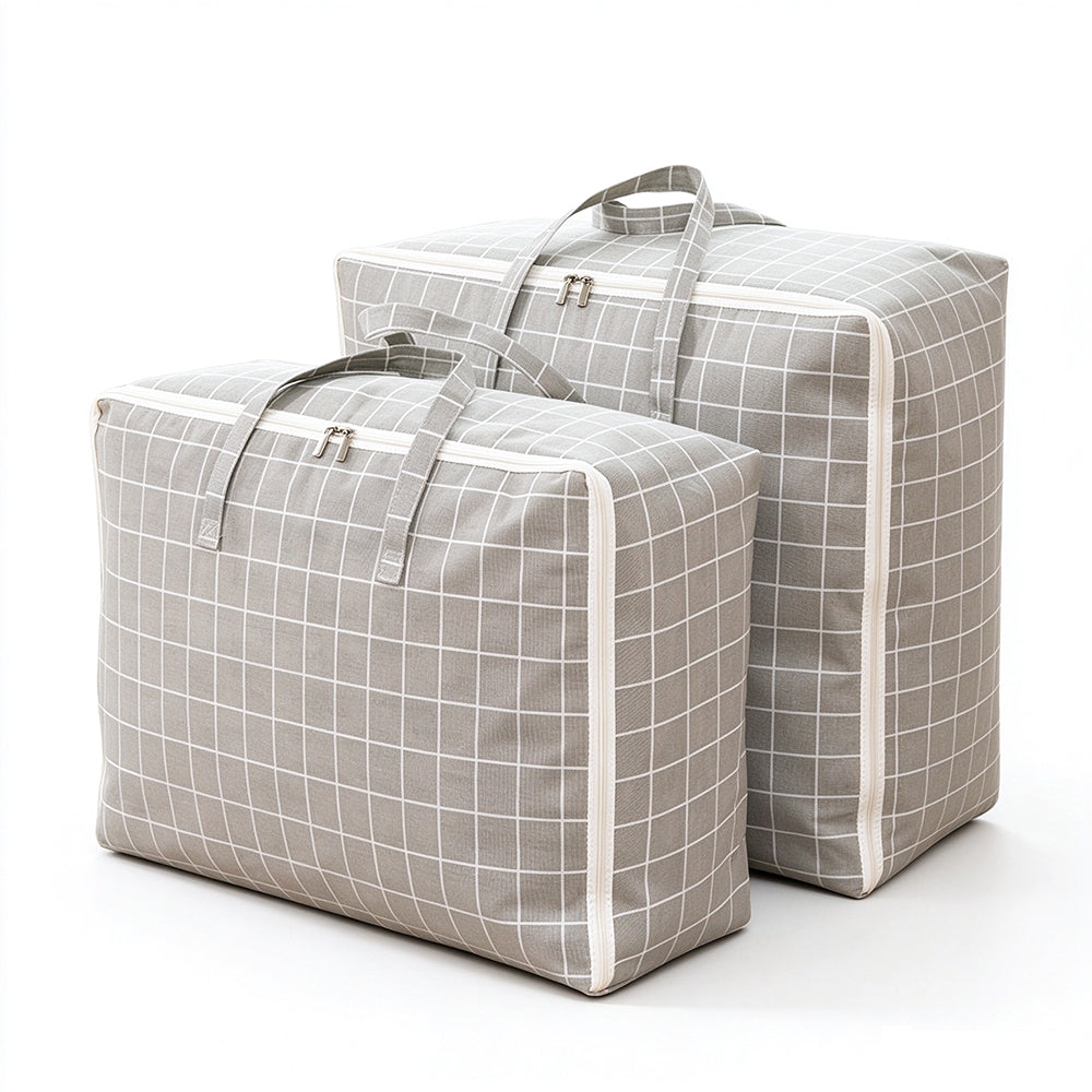 4 Piece Cotton Linen Quilt and Clothes Storage Bag Set with 4 Sizes