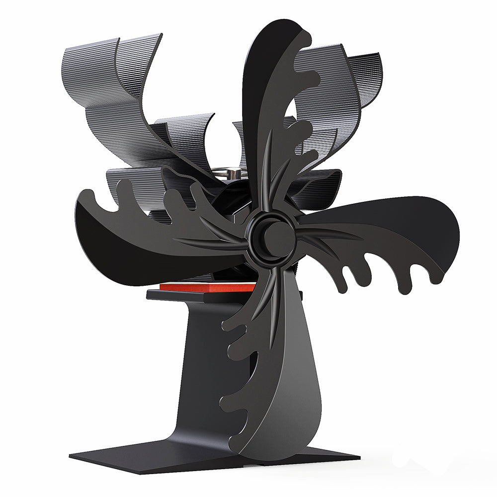 2Pcs 4 Blade Warmer Self-Powered Fireplace Stove Fan