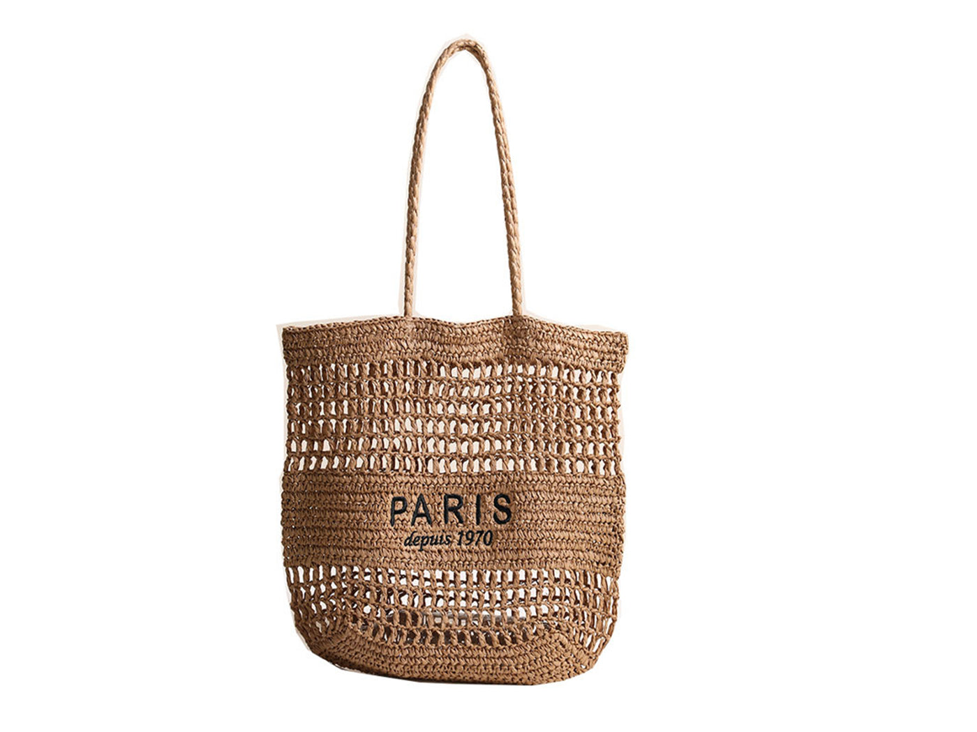 Women's Paper Woven Mesh Hollow Tote Shoulder Bag