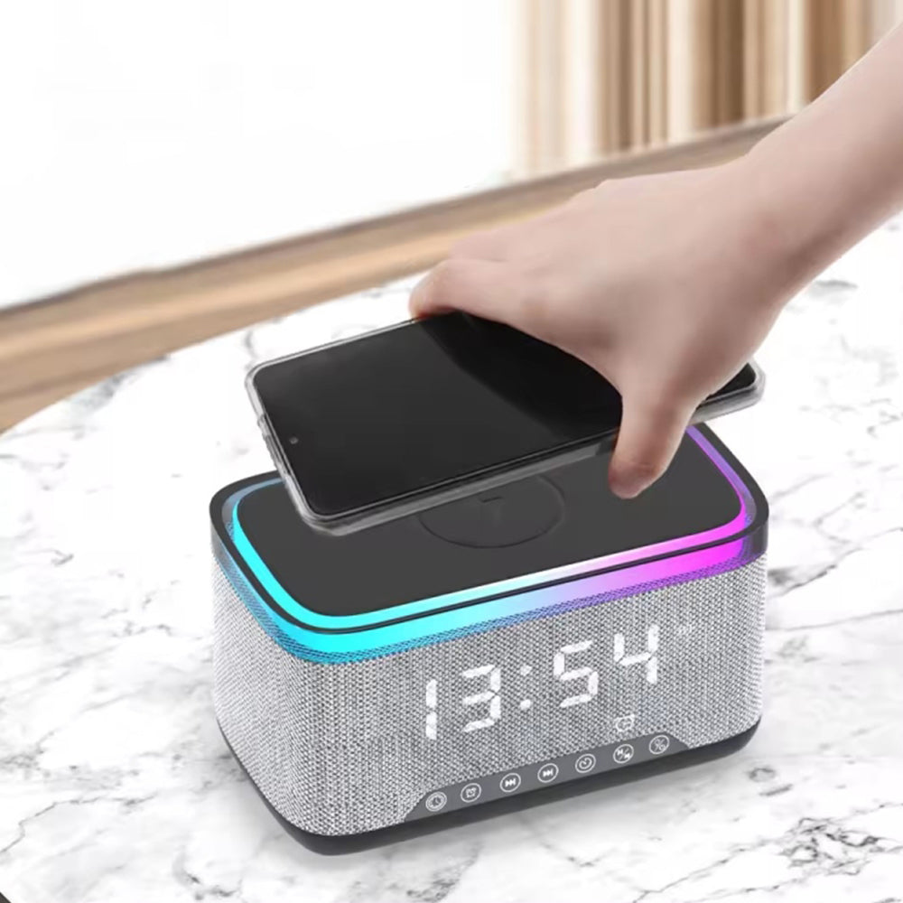 Wireless Phone Charger Bluetooth Speaker Smart Alarm Clock Radio
