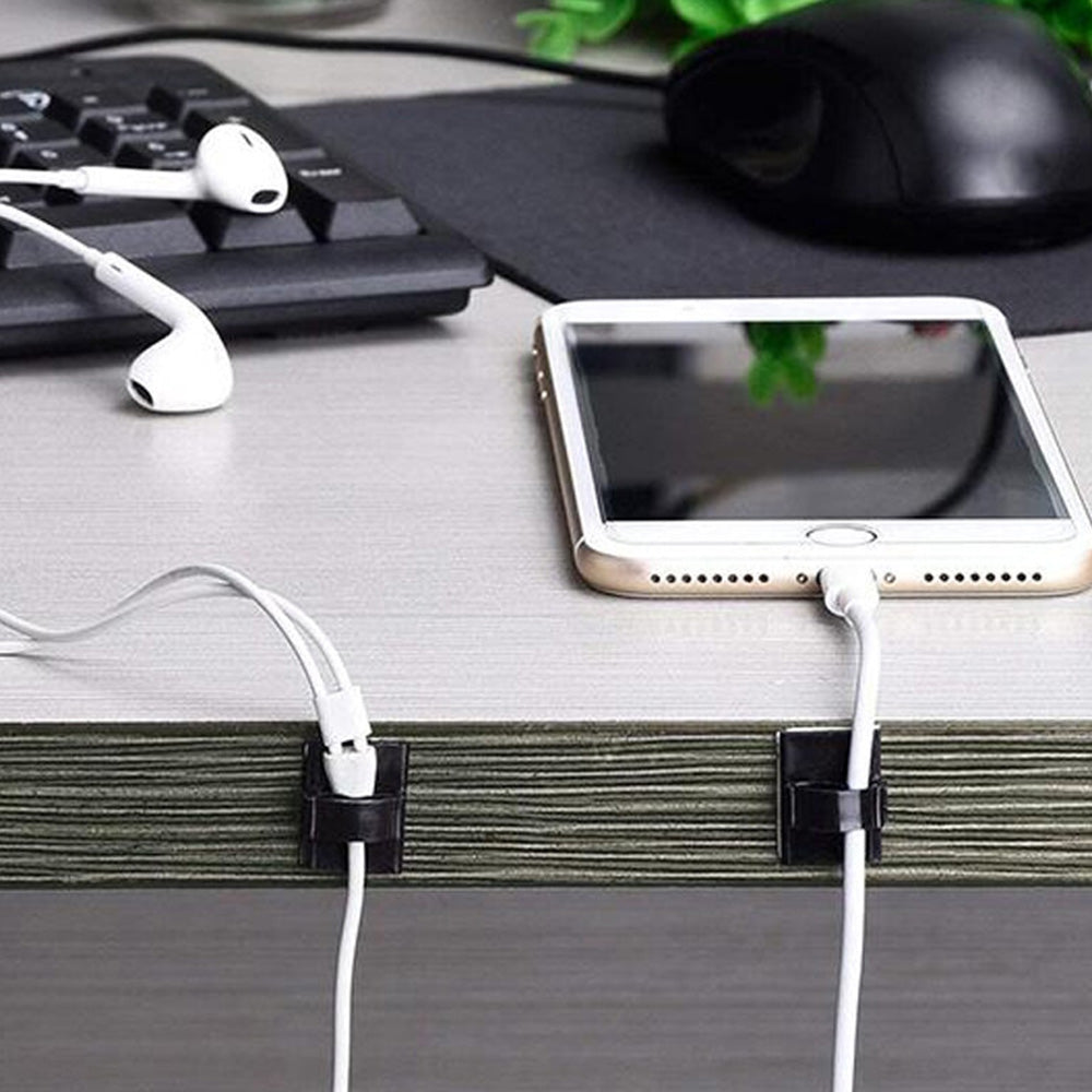 100 Pack Self Adhesive Cable Tie Clips for Desks and Walls