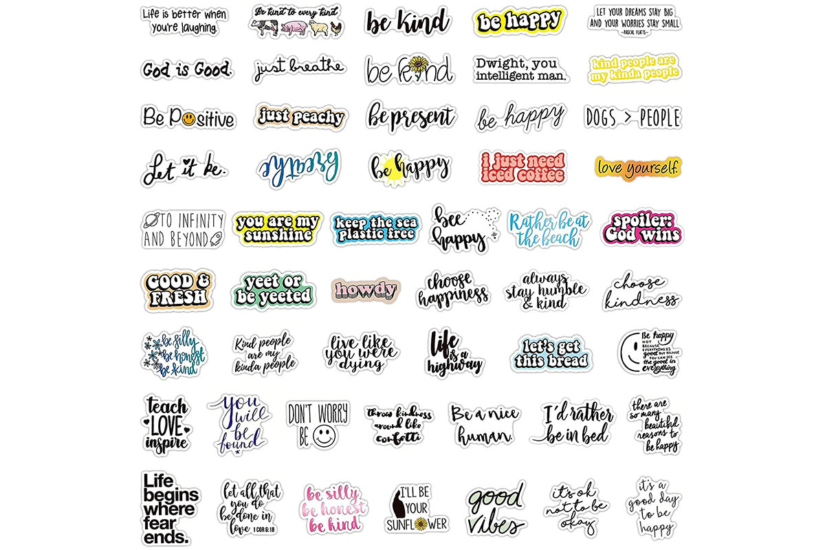 100pcs Motivational Stickers Pack Positive Quote Scarpbooking Laptop Cars