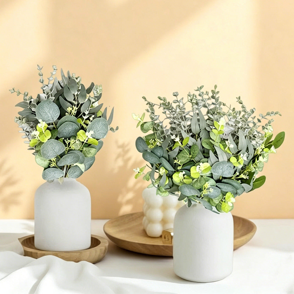 130Pcs Artificial Eucalyptus Leaves Bundle 5 Types for Vase Wedding DIY Home Decor