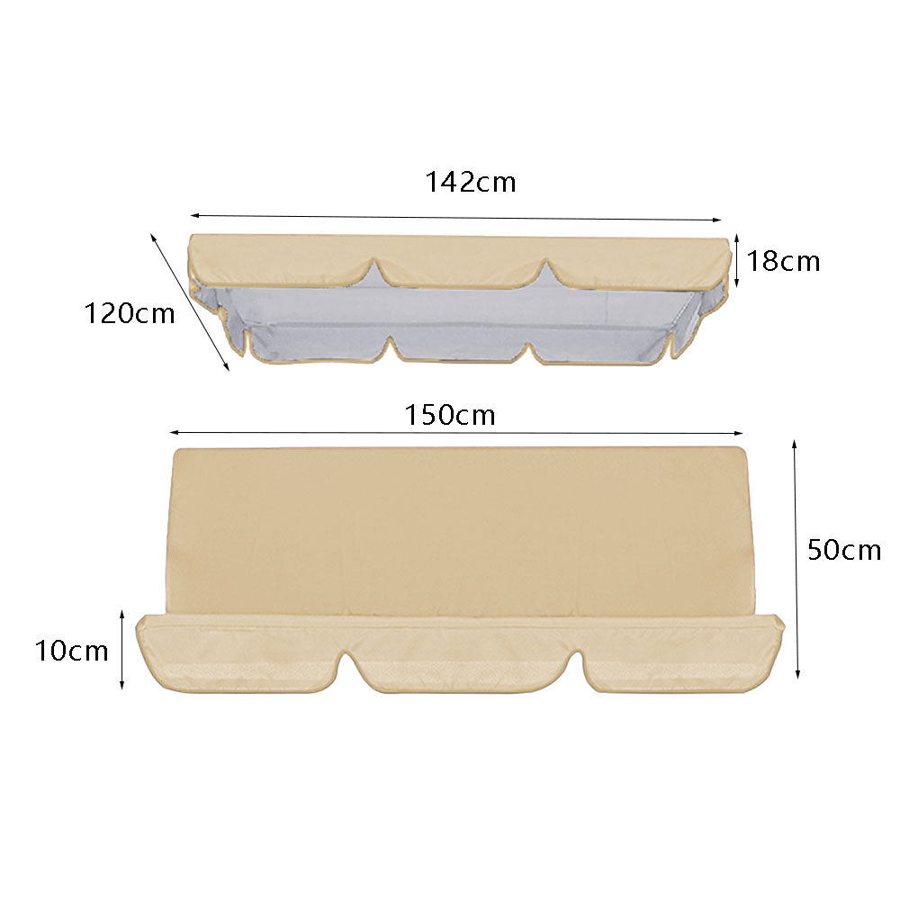 Waterproof Swing Canopy Replacement Swing Seat Sun Shade Cover with Seat Cover