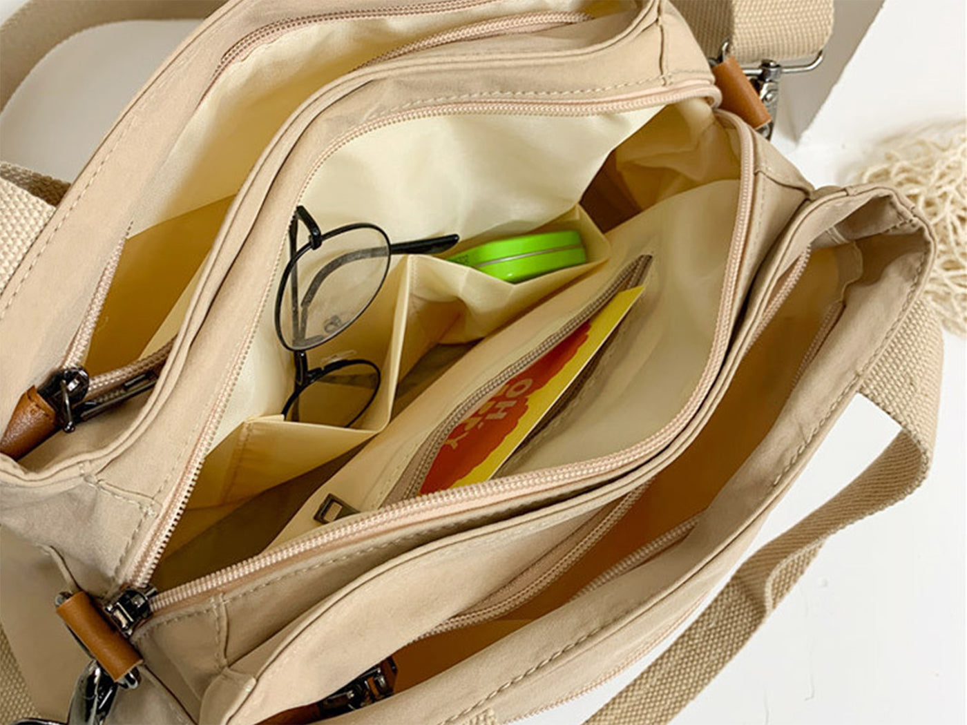 Crossbody Bag Three Compartments Satchel Handbags Purse Messenger Shoulder Bags