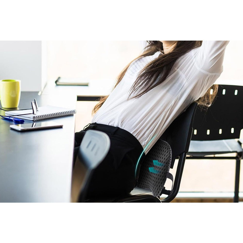 Memory Foam Lumbar Cushion for Office Chair with Adjustable Straps