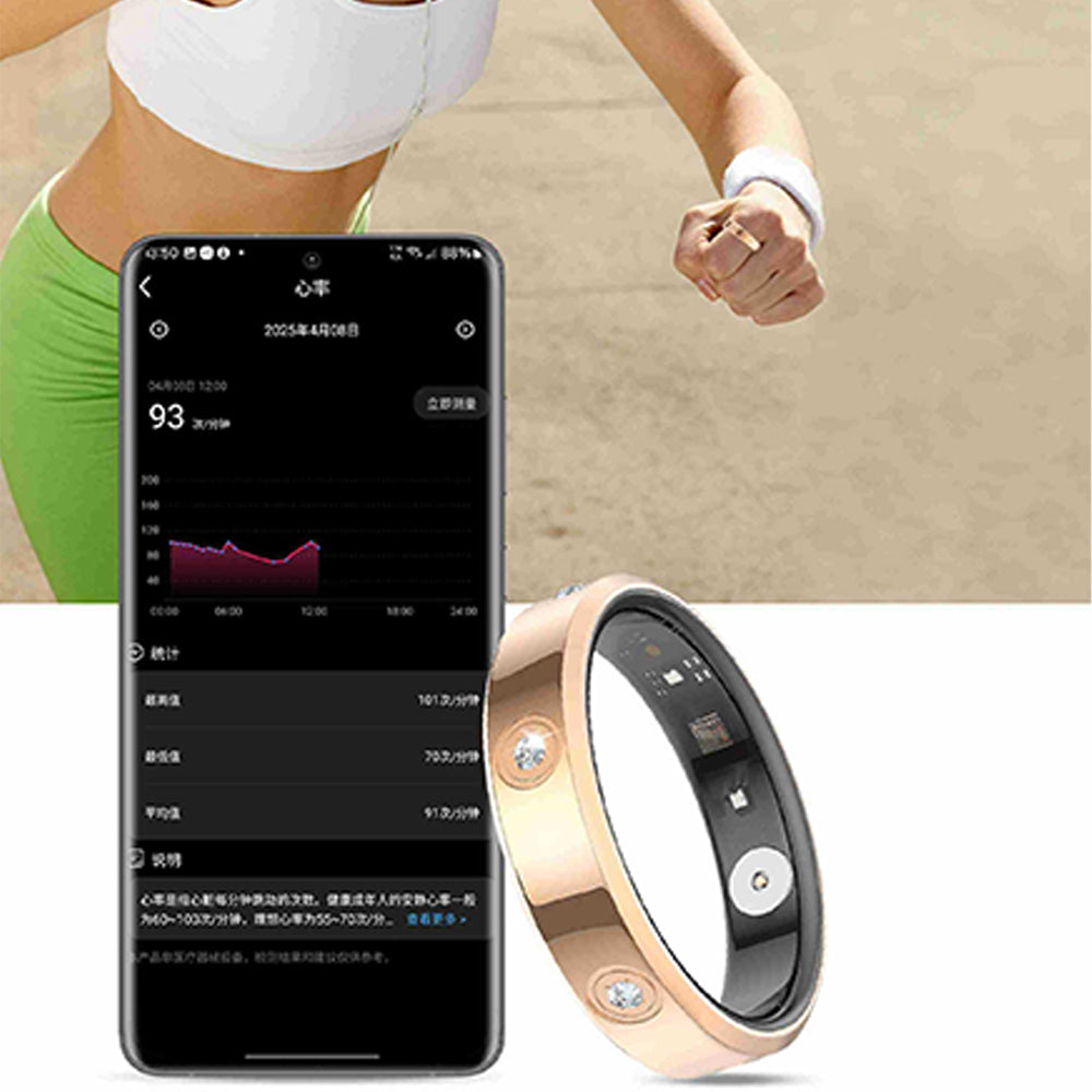 Stainless Steel Smart Ring with Charging Case