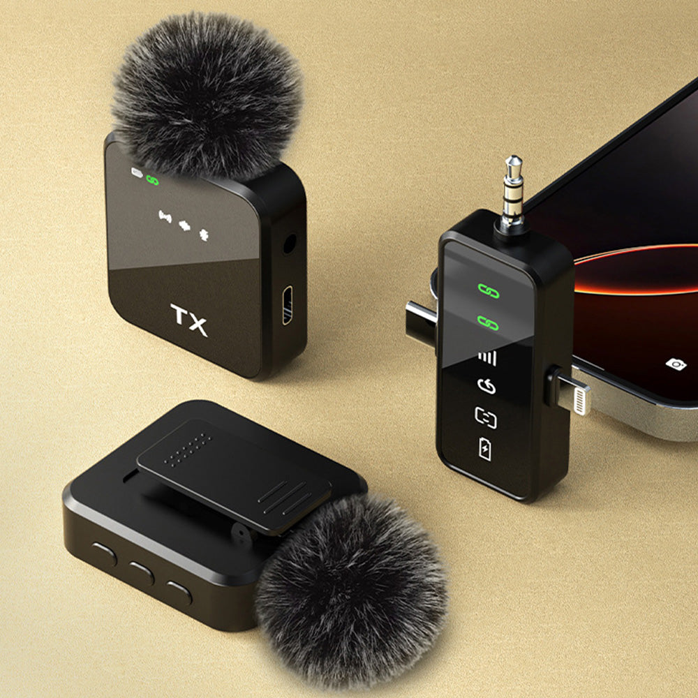 Wireless Lavalier Microphone Set with Noise Reduction