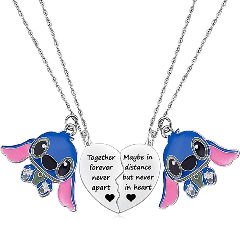 Stitch Inspire Friendship Matching Heart Necklaces