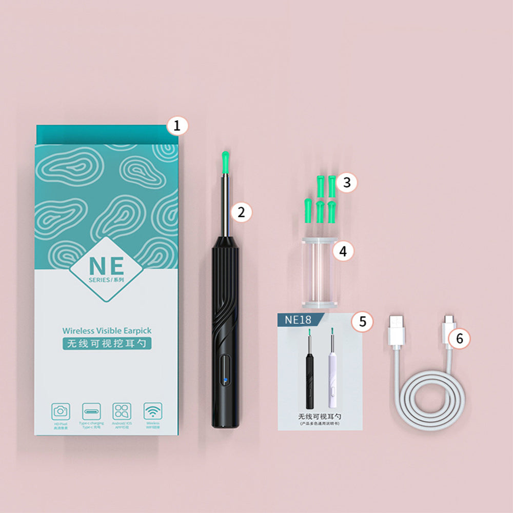 WIFI Connection Ear Wax Removal Tool Ear Set Camera Wireless Visual Ear Otoscope