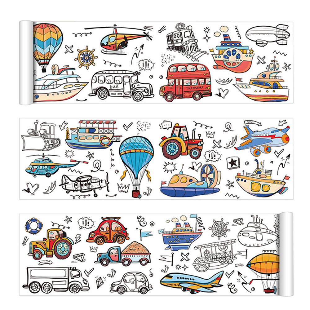 4 Large Coloring Paper Scroll Rolls Drawing Set 30x300cm for Little Ones
