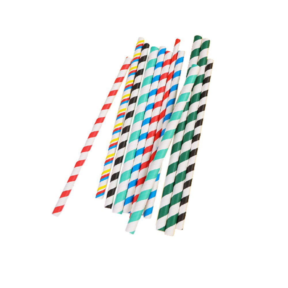 200 Pcs Paper Straws Biodegradable Disposable Drinking Straws Multi Colored