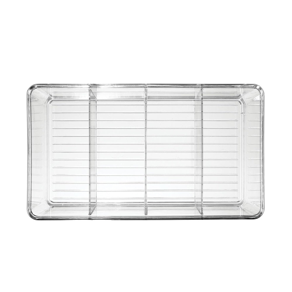 Set of 2 Clear Plastic Storage Bins Container for Pantry & Kitchen Fridge Organizer