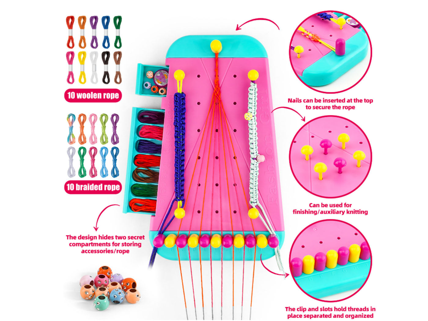 Kids DIY Friendship Bracelet Making kit Arts and Crafts