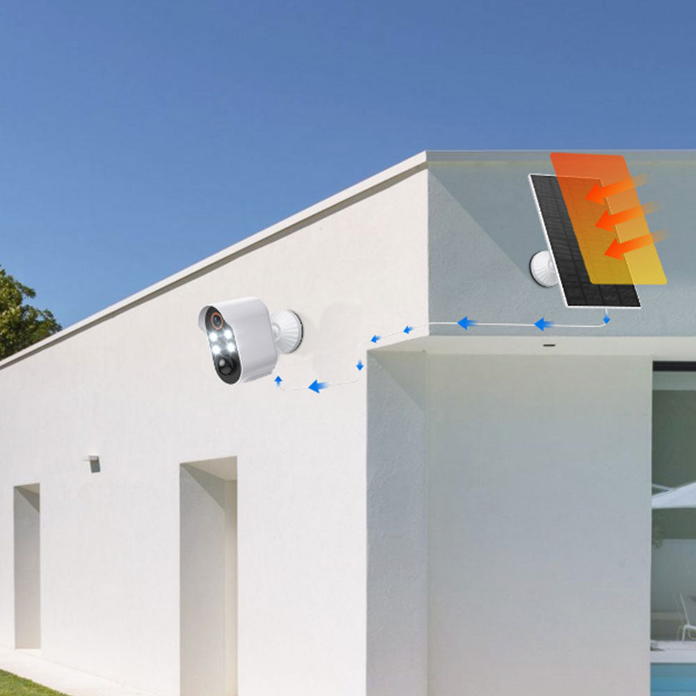 Wireless Security Camera with Solar Panel Color Night Vision for Home Security