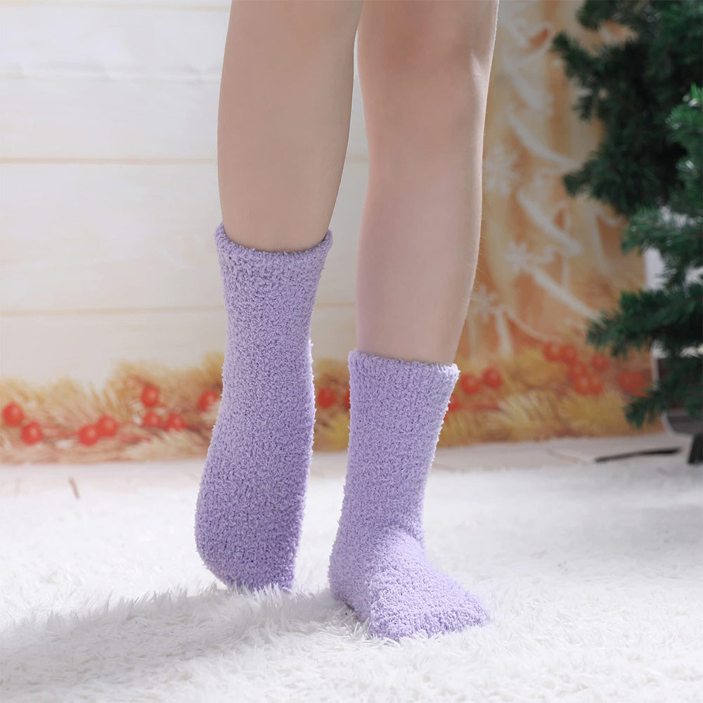 5 Pairs Womens Fuzzy Plush Socks Warm Winter Sleeping Soft Cozy Home Lounge
