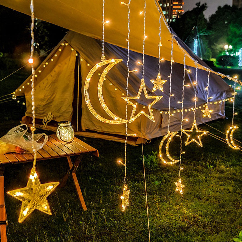 Star Moon Fairy LED Curtain String Light-Warm Light