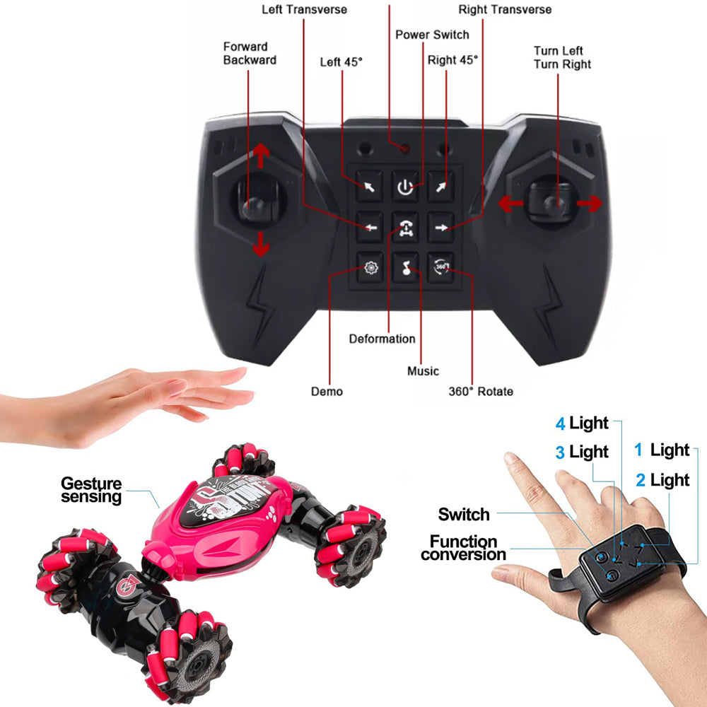 4WD Remote Control Gesture Sensor 360?? Rotation with Light and Music Car Toy