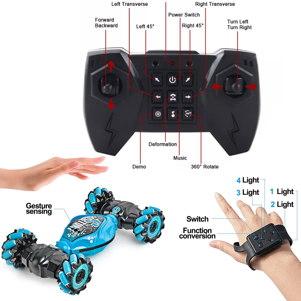 4WD Remote Control Gesture Sensor 360?? Rotation with Light and Music Car Toy