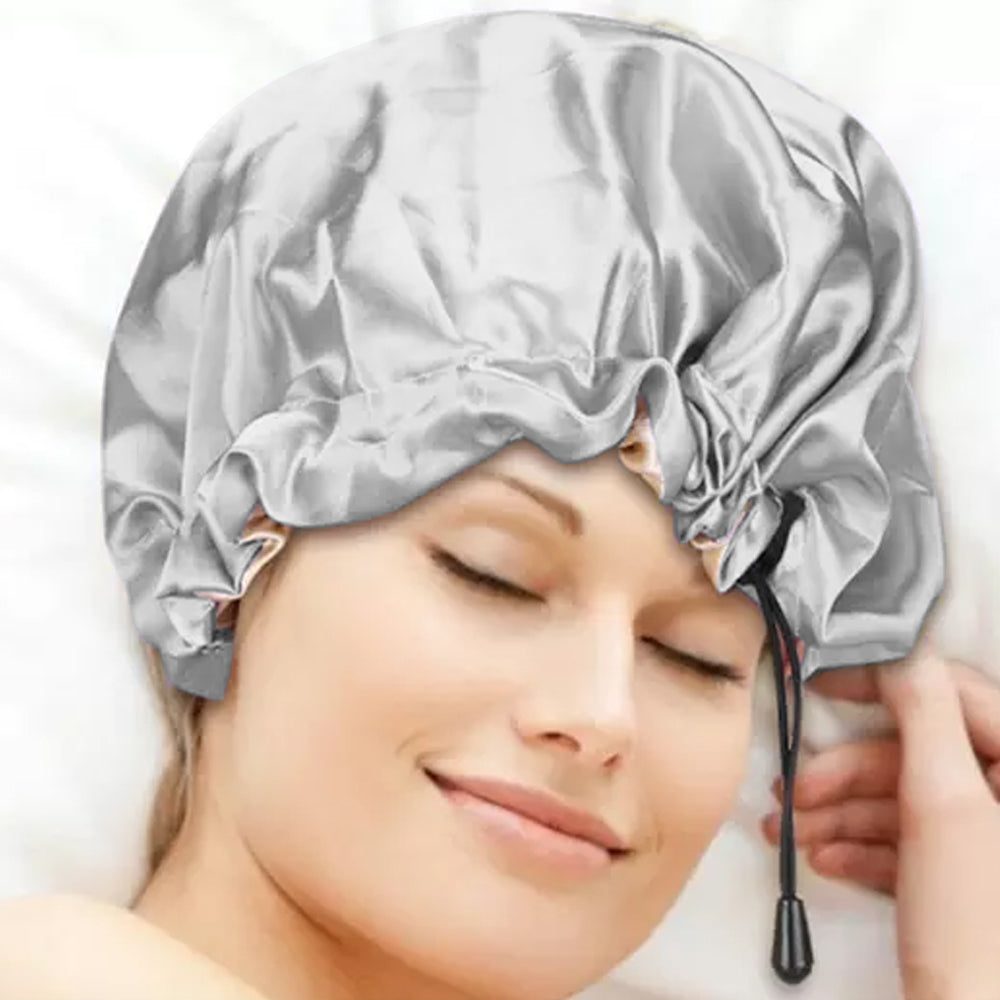 Women Double Layer Satin Silk Sleep Hat Hair Care Sleeping Bonnet Night Cap