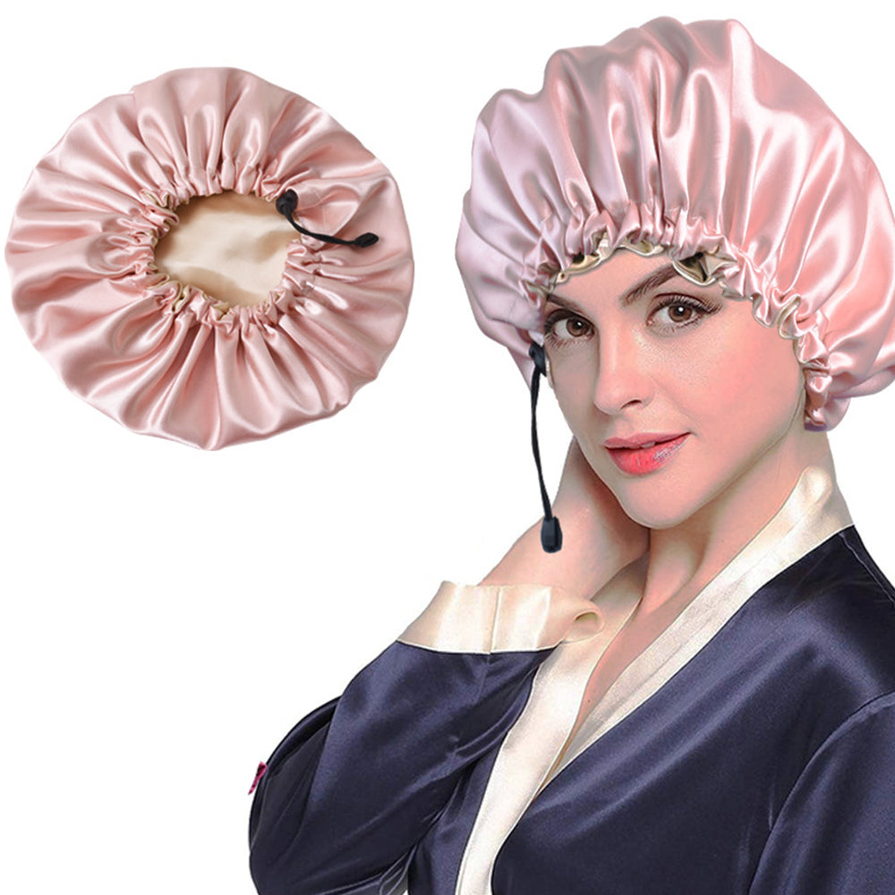 Women Double Layer Satin Silk Sleep Hat Hair Care Sleeping Bonnet Night Cap