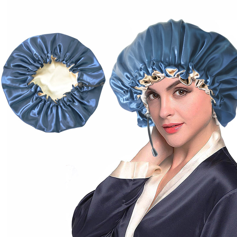 Women Double Layer Satin Silk Sleep Hat Hair Care Sleeping Bonnet Night Cap