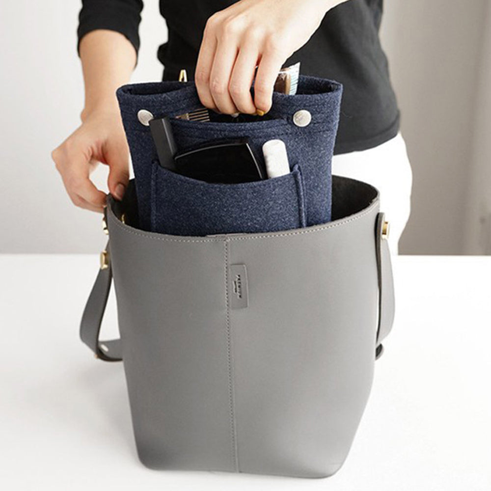 Women Felt Multi-Pocket Travel Purse Insert Bag