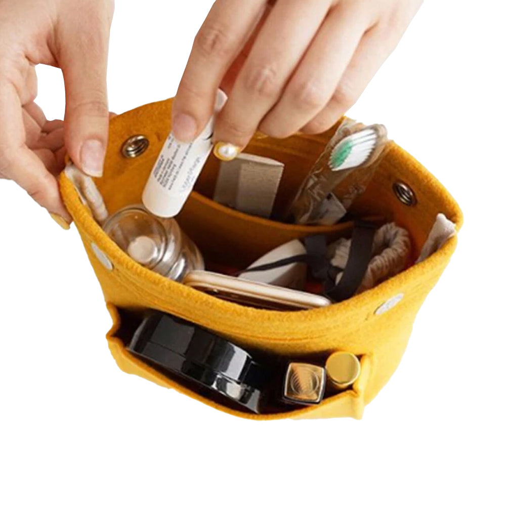 Women Felt Multi-Pocket Travel Purse Insert Bag
