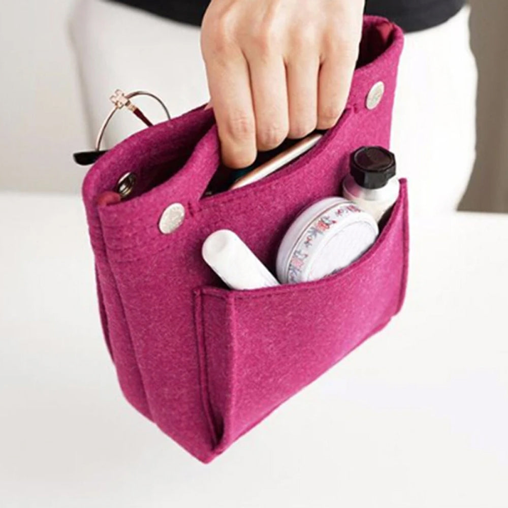 Women Felt Multi-Pocket Travel Purse Insert Bag