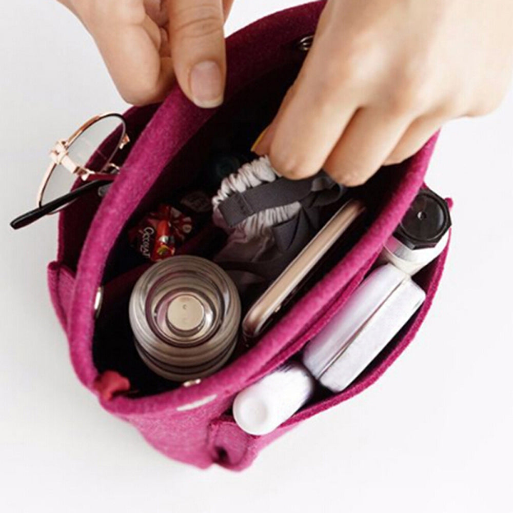 Women Felt Multi-Pocket Travel Purse Insert Bag